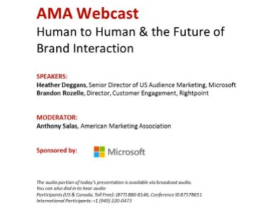 American Marketing Association Webcast: Human To Human & the Furture of Brand Interaction